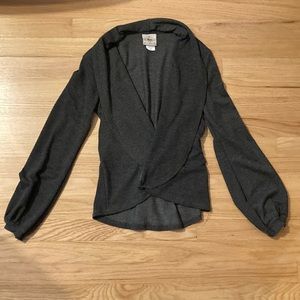 Gray balloon sleeve cardigan